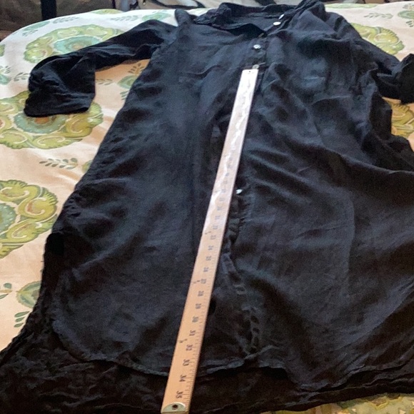 Meo Meli Chic Black Long Sleeve Linen Dress 8-10 - Picture 10 of 13